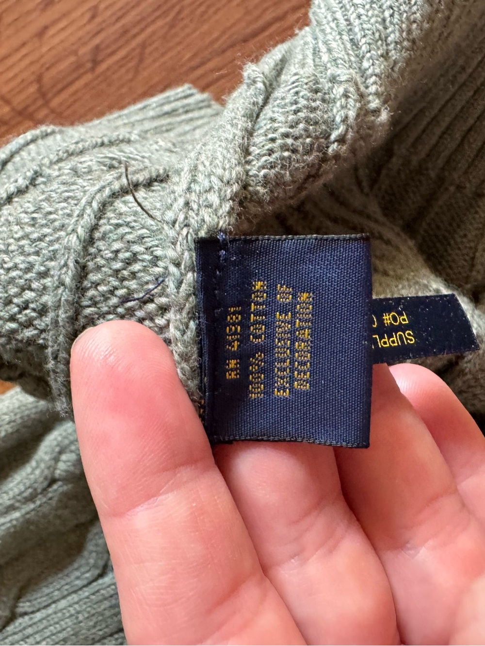 Ralph Lauren Cable Knit Crewneck Sweater - Sage Green Small